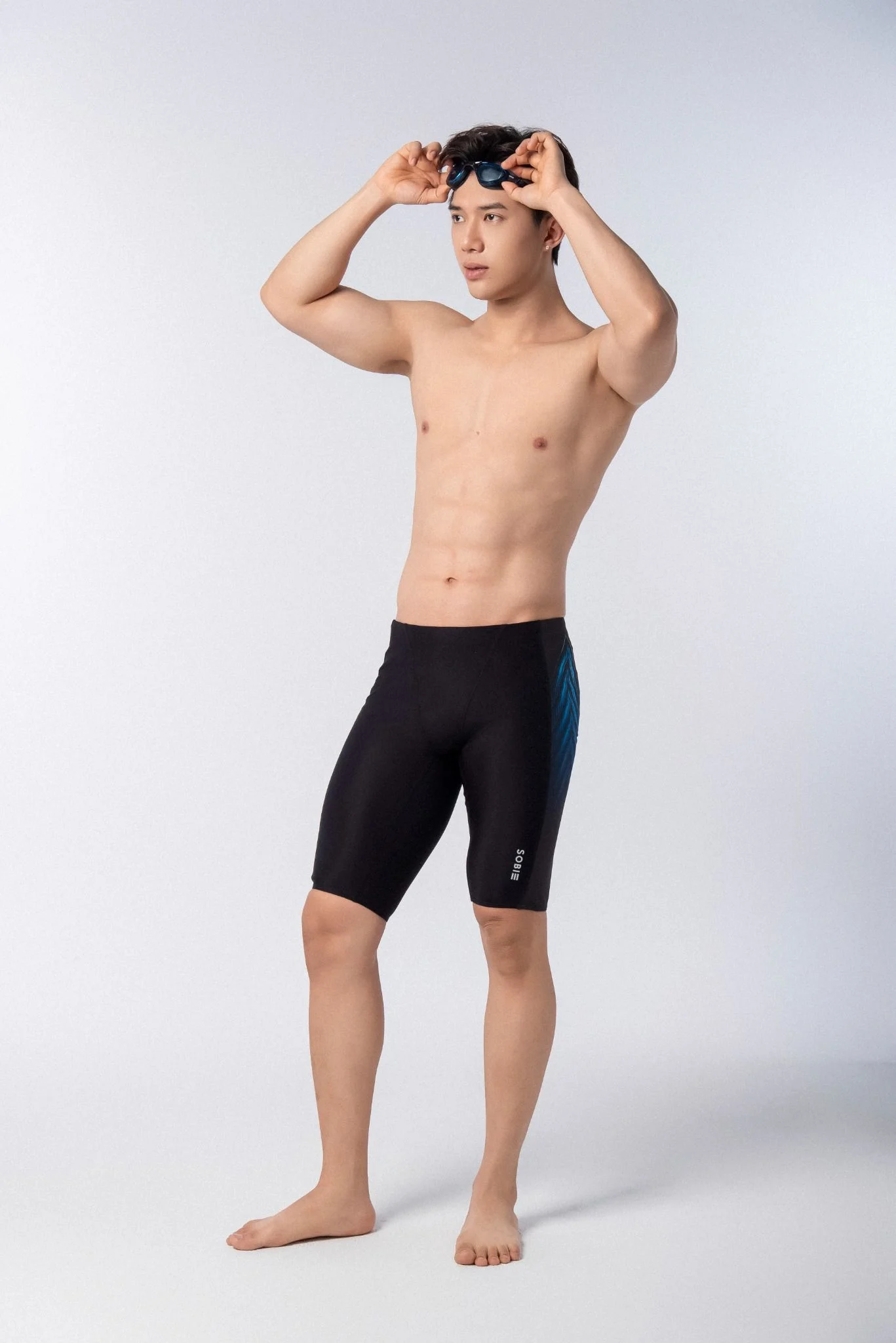 Quần bơi nam chuyên tập luyện Jammer Soendu™ Blue Arrow