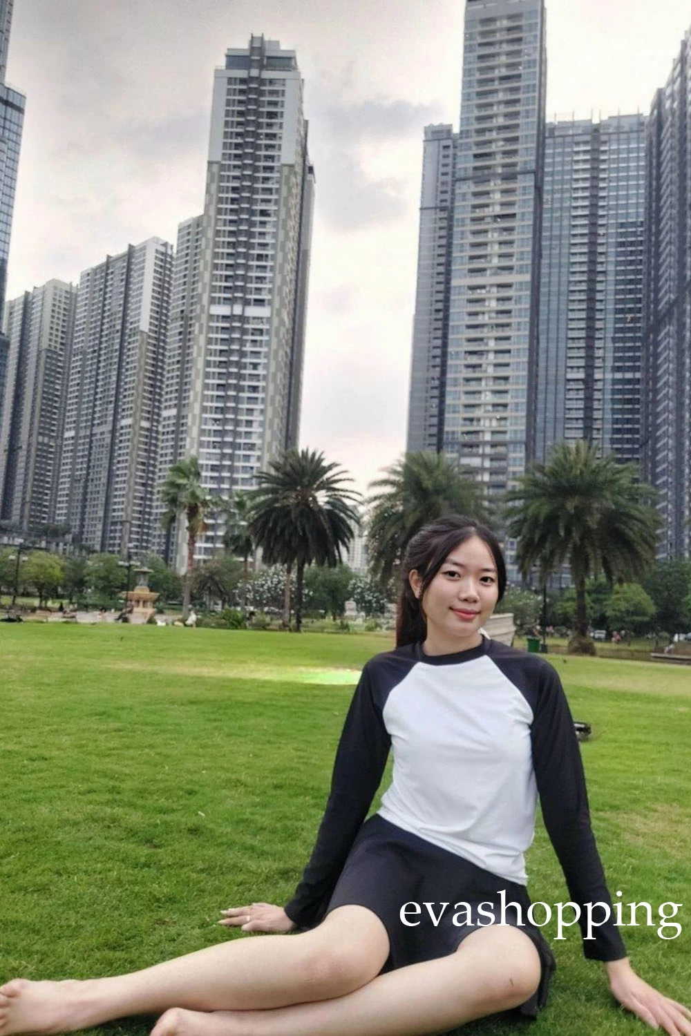 Đồ bơi nữ dài tay học sinh chống nắng